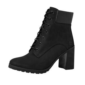 Timberland Heeled Boot Allington Black Leather 6" Lace-Up Rubber Sole
